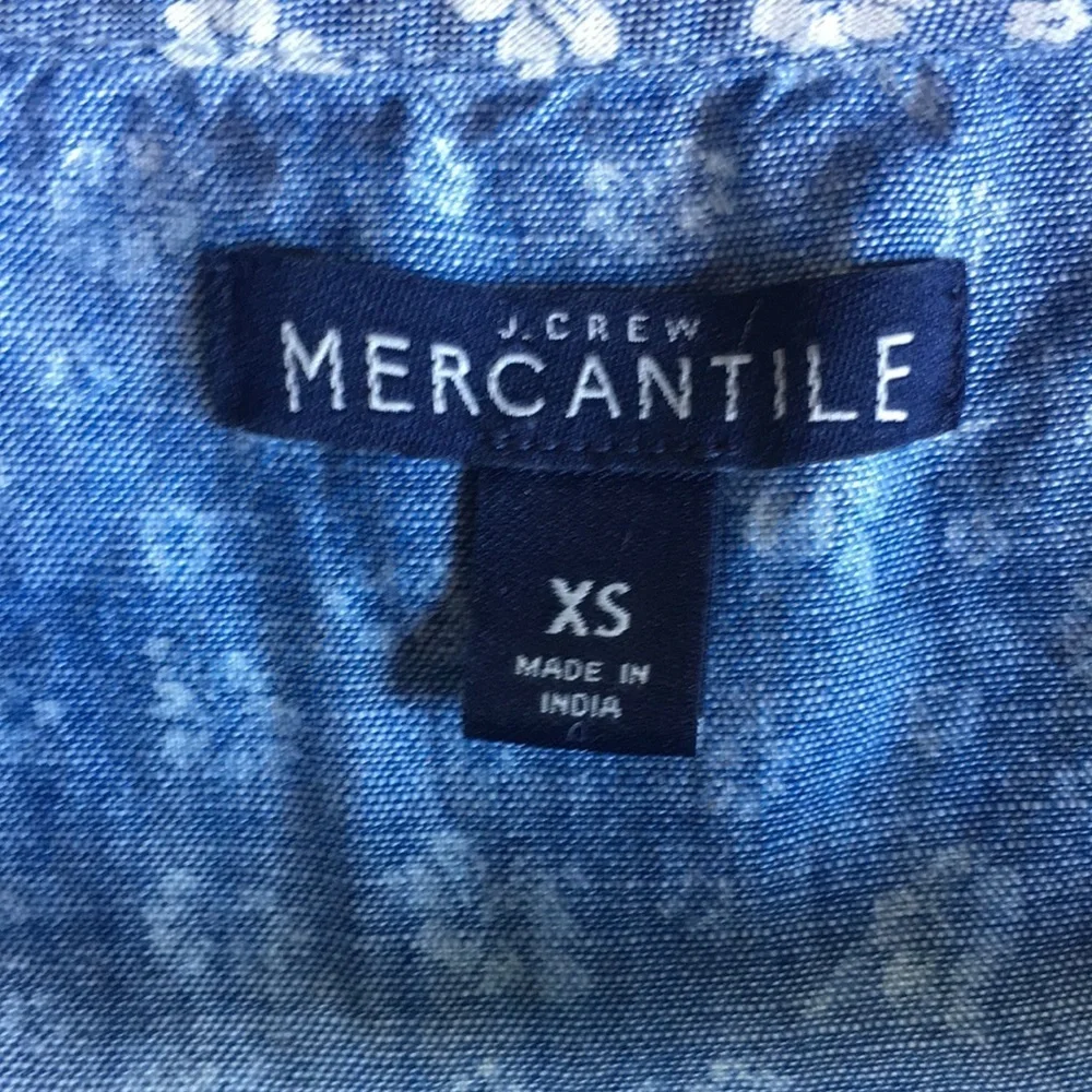 J. Crew Mercantile Floral Chambray Faux Wrap Dress